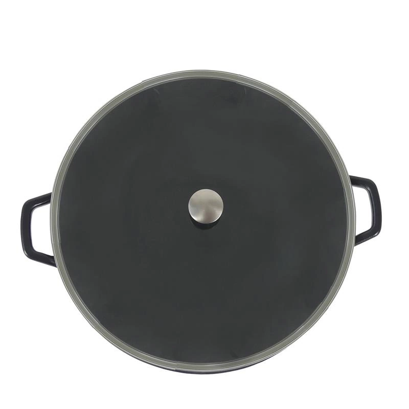 Kela - Wok żeliwny 36cm z pokrywką 4 l czarnyCalido