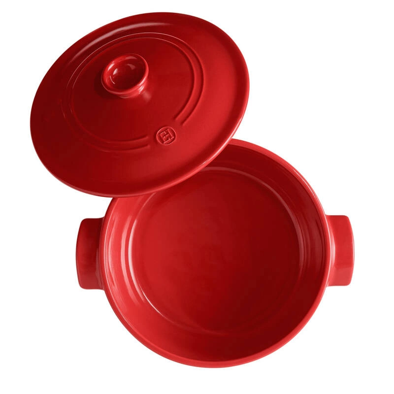 Emile Henry - Okrągły garnek ceramiczny 4L - czerwony