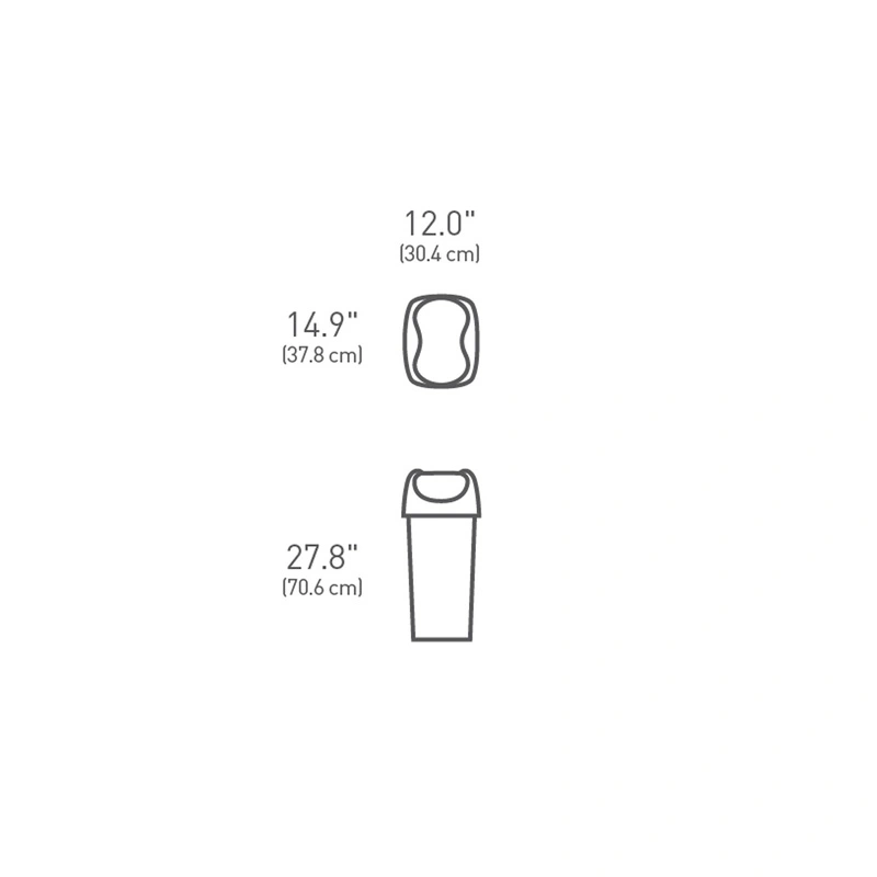 Simple Human - kosz na śmieci 40 l uchylny czarny