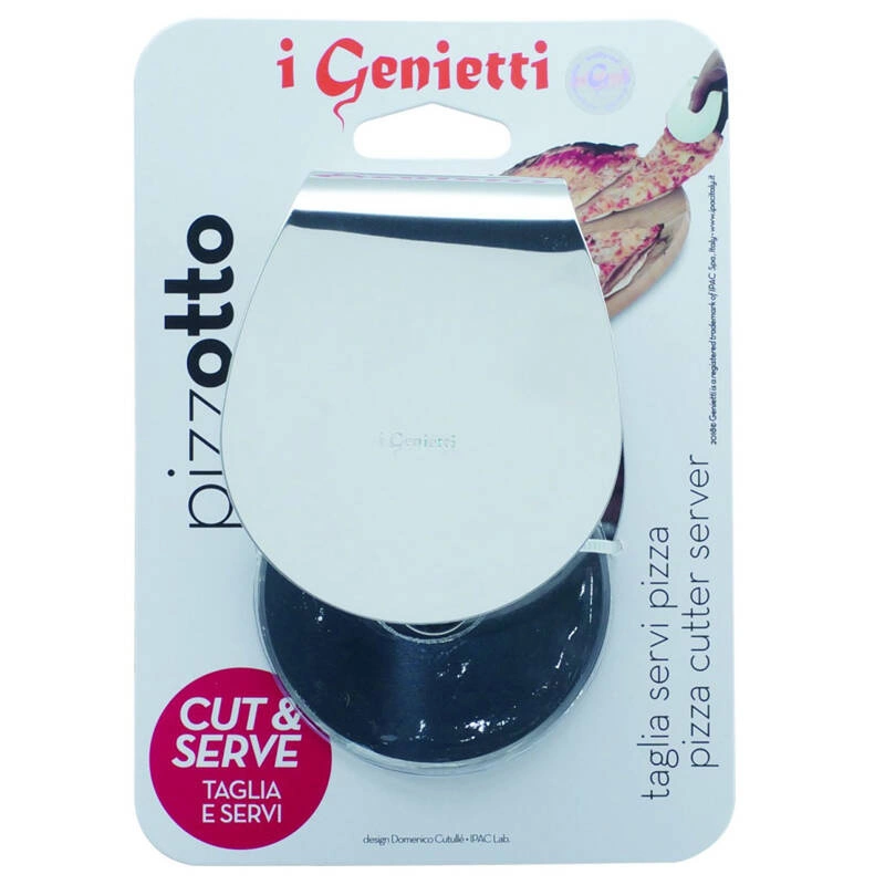 i Genietti - Nóż + szczypce do serwowania pizzy