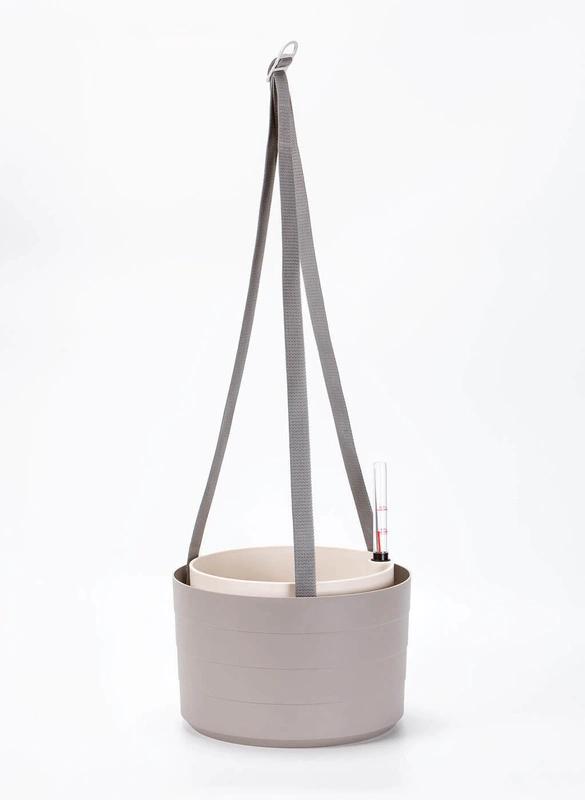 Urbalive - BERBERIS Wisząca donica samonawadniająca okrągła 26 cm, jasnoszary