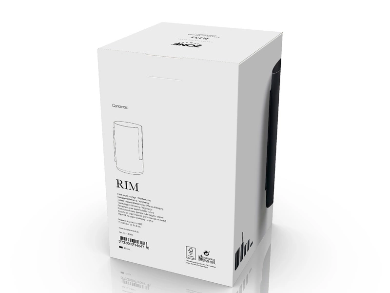 Zone Denmark - Pojemnik ścienny na papier toaletowy Rim Black