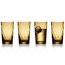 Lyngby Glas - Szklanki wysokie Vienna 400 ml 4 sztuki bursztynowe