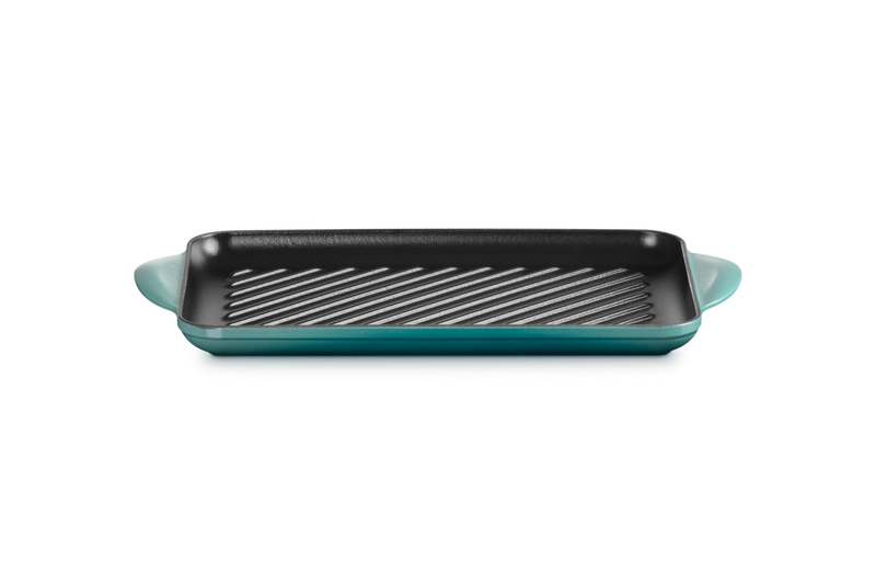 Le Creuset - patelnia żeliwna grillowa z dwoma uchwytami 32 cm bleu riviera