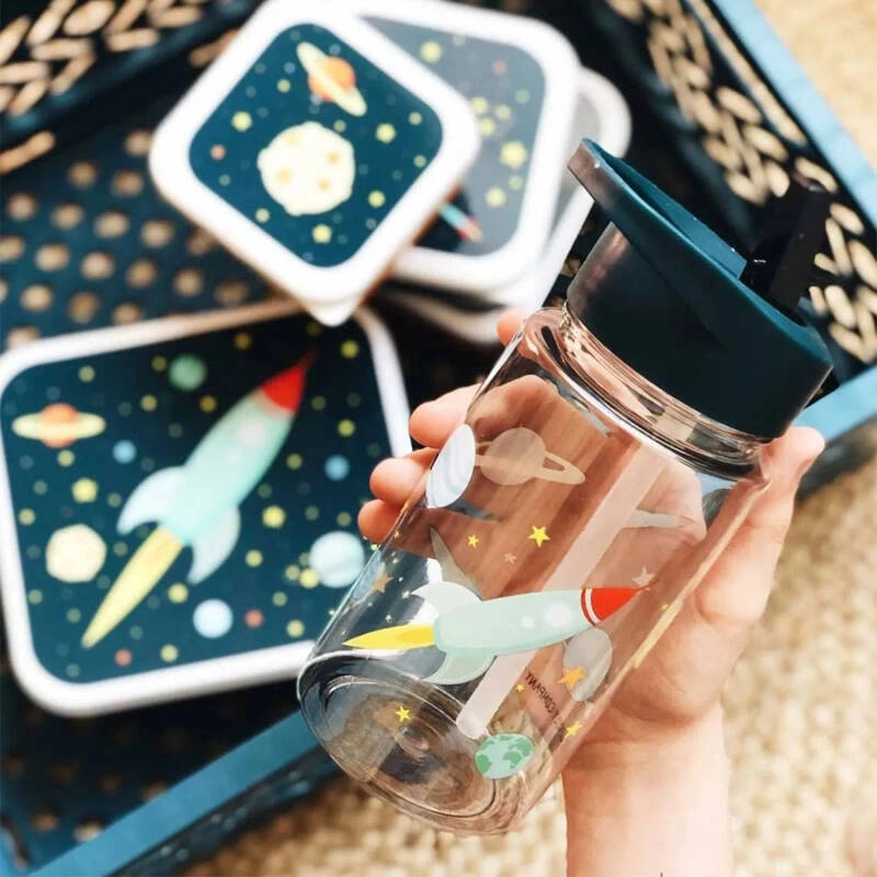 A Little Lovely Company - Butelka z ustnikiem na wodę SPACE - 450 ml