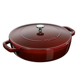 Staub - głęboka patelnia żeliwna Chistera bordowa 24 cm