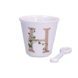 La Porcellana Bianca - filiżanka z łyżeczką 75 ml, Wzór H Unico