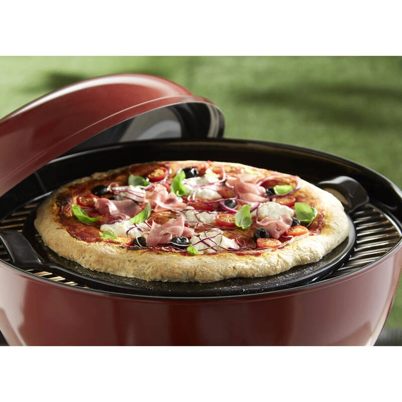 Emile Henry - Zestaw do pizzy- gładki kamień 37cm plus drewniana łopatka 43x33x0.8cm