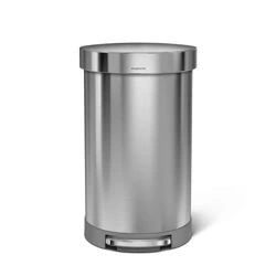 simplehuman - Kosz na śmieci 45L pedałowy półokrągły - stal FPP