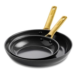 GreenPan - Patelnie ceramiczne PADOVA Black 20 + 26 cm