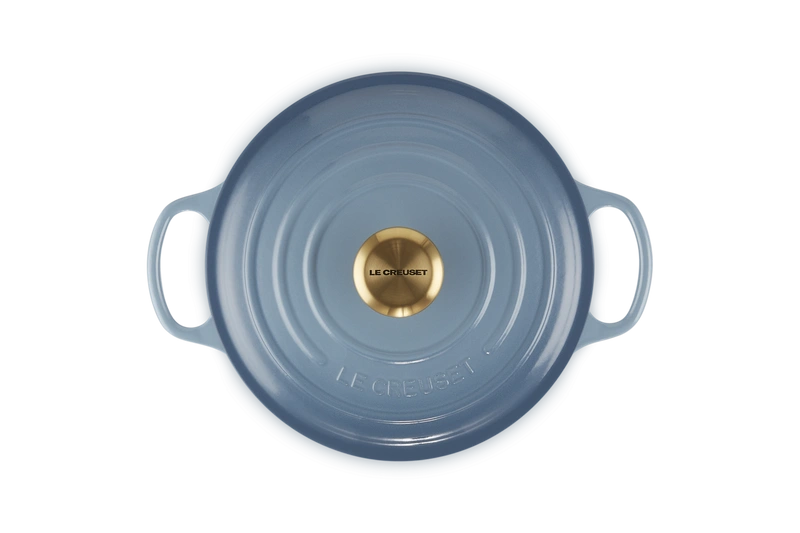 Le Creuset brytfanna żeliwna emaliowana Signature okrągła 24 cm 4.2l chambray