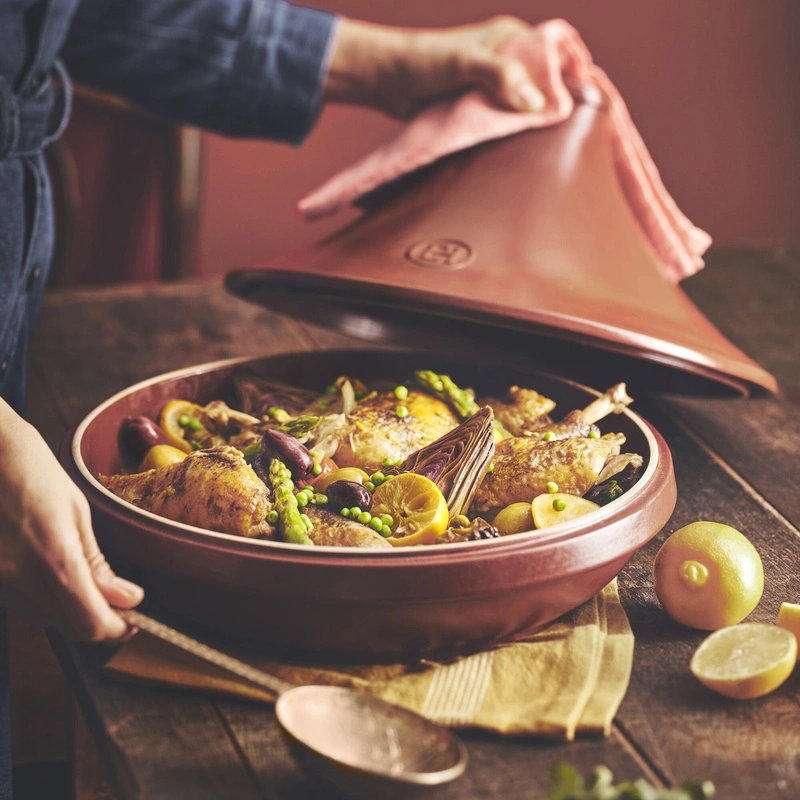 Emile Henry - Tagine Delight indukcja 33cm 4L- czerwono-czarny