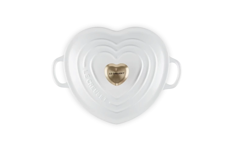 Le Creuset - brytfanna w kształcie serca 20 cm White
