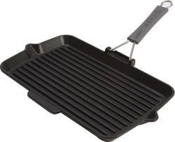 Staub - patelnia grillowa żeliwna prostokątna czarna 34 cm x 21 cm