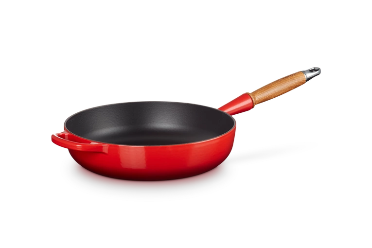 Le Creuset - głęboka patelnia żeliwna wiśniowa Sauté 28 cm