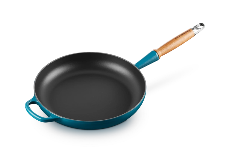Le Creuset - patelnia żeliwna z drewnianym uchwytem 28 cm Deep Teal