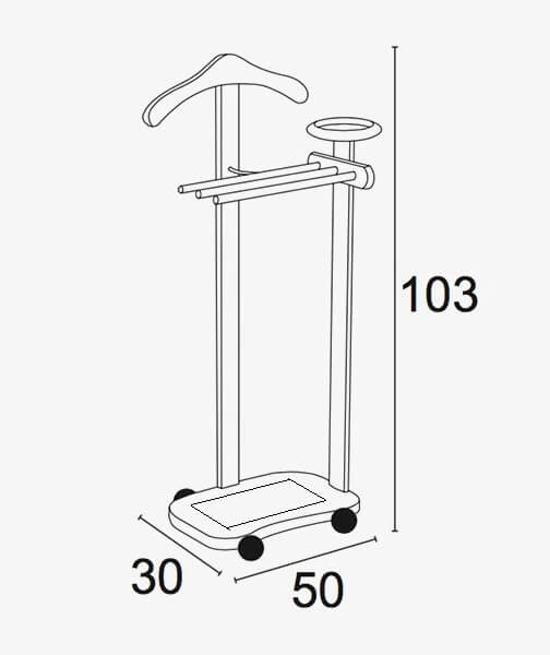 ARREDAMENTI - ANTIMO Stojak na ubrania i garnitury - 44 x 35 cm, Czarny