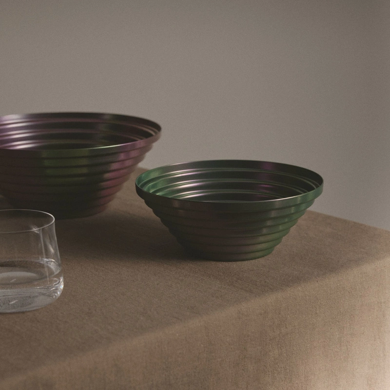 Alessi - kosz stalowy, zielono-fioletowy, 20 cm