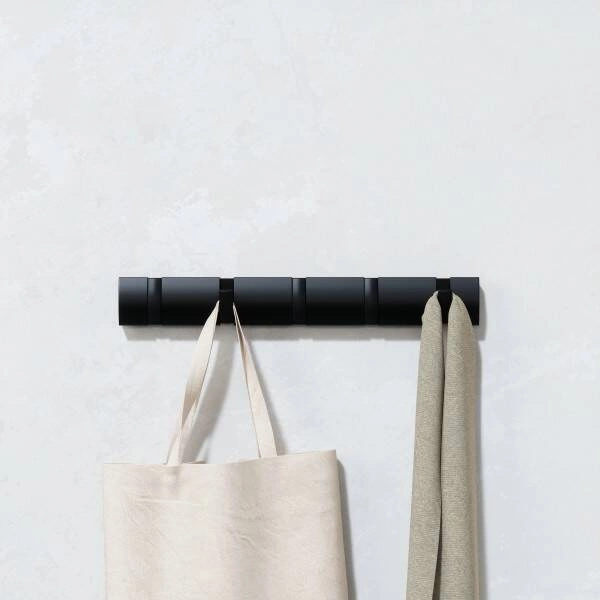 Umbra - Wieszak 5 haków czarny, FLIP