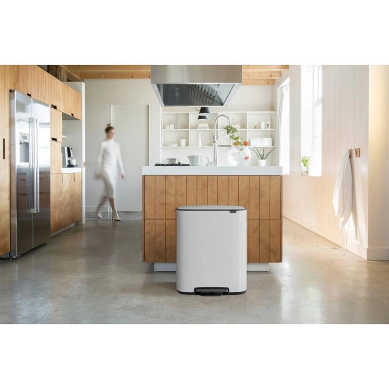 Brabantia - Kosz na śmieci pedałowy Bo 2x30L biały