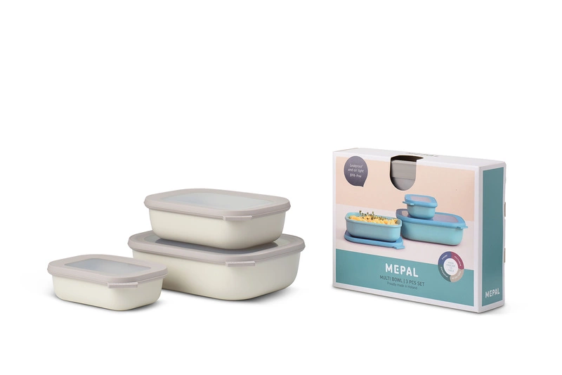 Mepal - Zestaw 3 misek Cirqula prostokątna 500 1000 2000 White