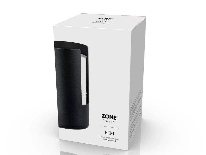 Zone Denmark - Pojemnik ścienny na papier toaletowy Rim Black