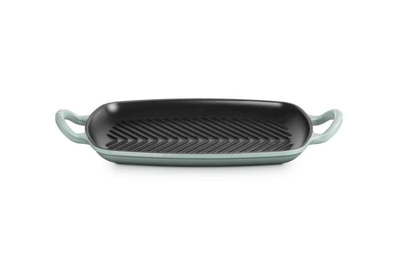 Le Creuset - patelnia żeliwna grillowa z dwoma uchwytami 30 cm sea salt