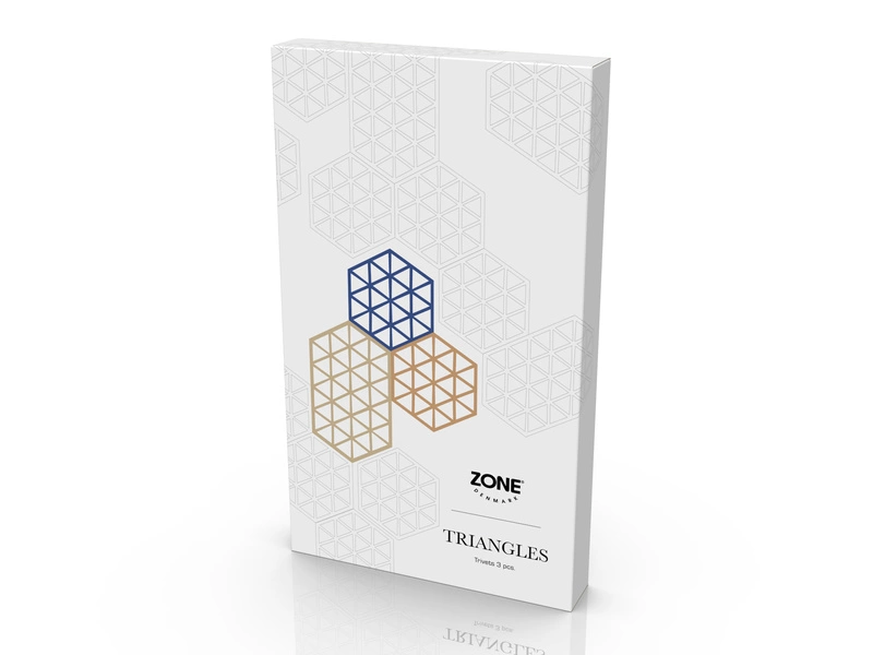 Zone Denmark - Podkładki pod naczynia 3 szt. Triangles Khaki/Sand/Indigo