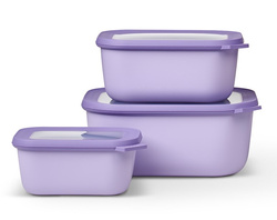 Mepal - Zestaw 3 misek Cirqula prostokątna 750 1500 3000 Nordic Lilac