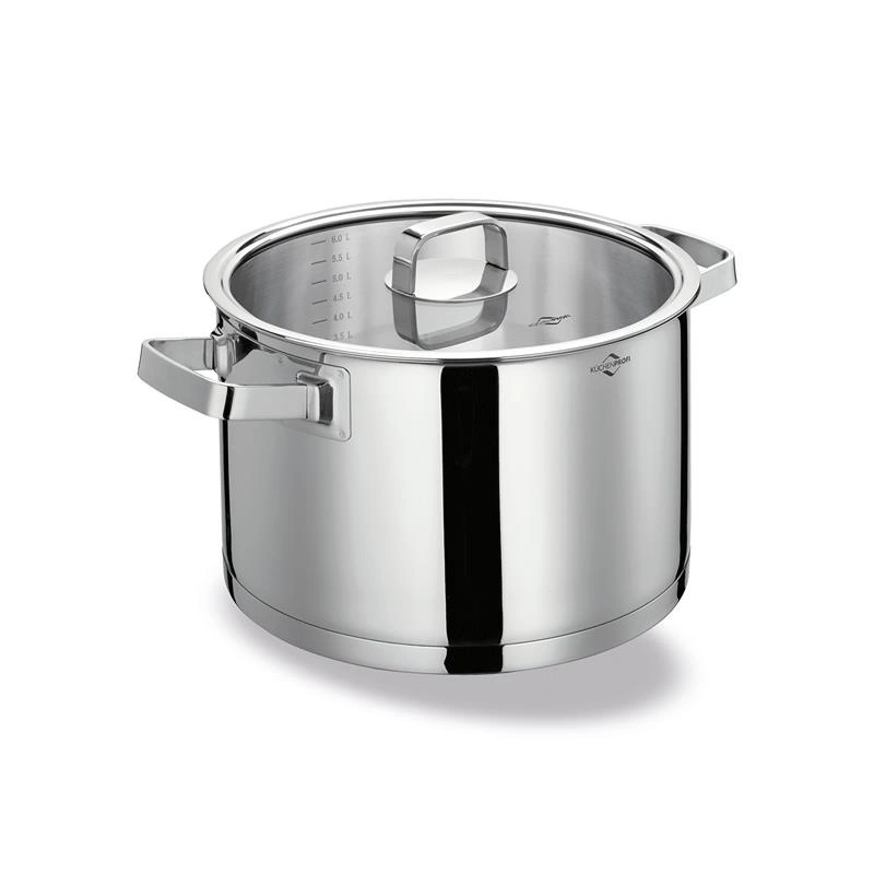 Kuchenprofi - garnek z pokrywką, stal nierdzewna/szkło, 6,5 l, śred. 24 cm San Remo