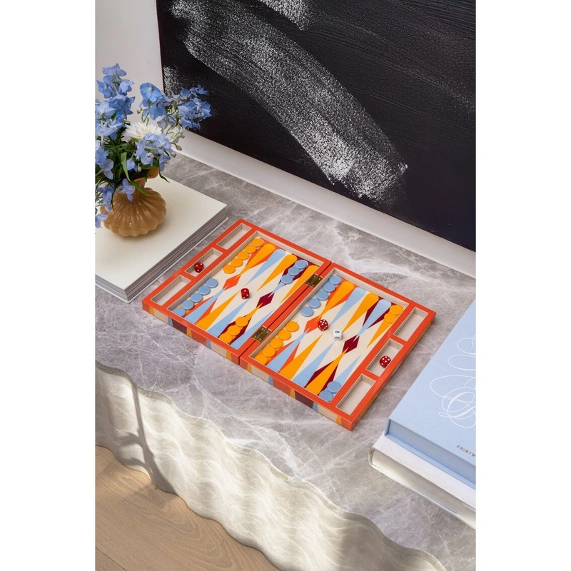 Printworks - Lakierowany Backgammon - czerwony