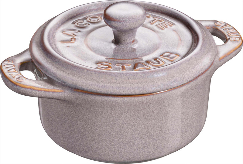 Staub - 4x Mini Cocotte okrągły 10 cm, antyczny grafitowy