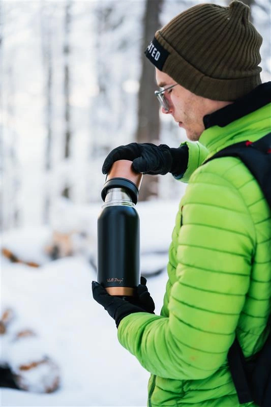 Vialli Design - Termos turystyczny 1l FUORI czarny Rose Gold