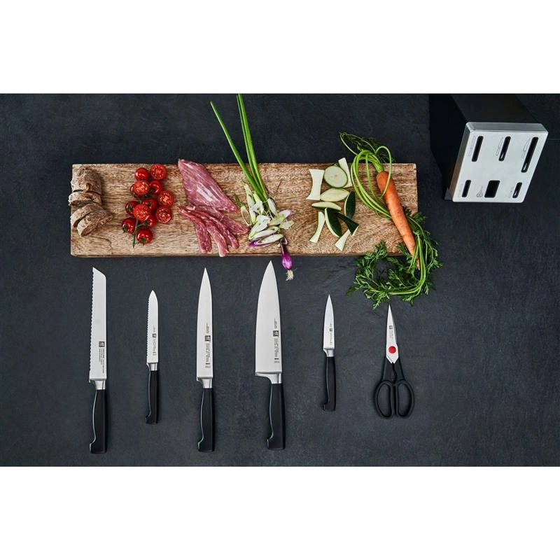 Zwilling - Zestaw 5 noży w bloku samoostrzącym Four Star czarny
