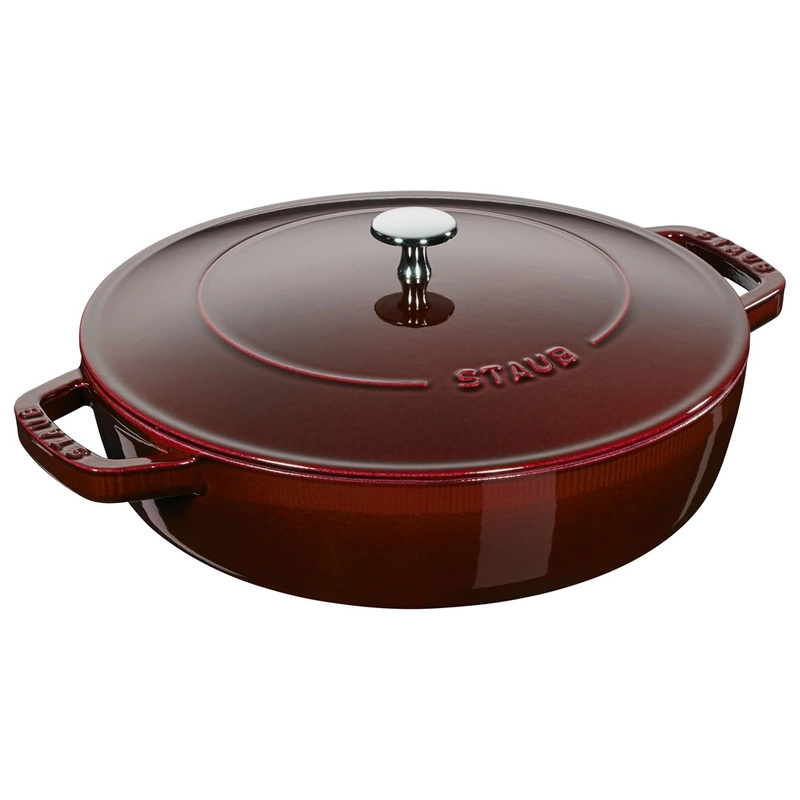 Staub - głęboka patelnia żeliwna Chistera bordowa 28 cm