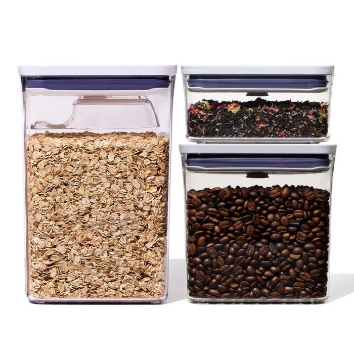 OXO - Zestaw 3 pojemników+miarka prostokąt GoodGrips