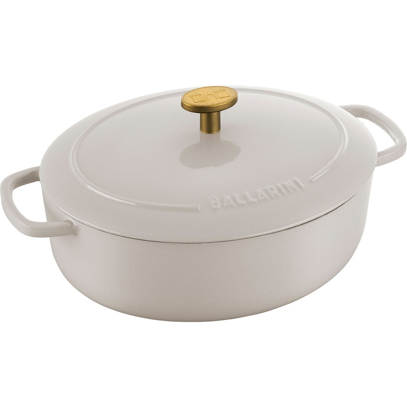 Ballarini - garnek żeliwny owalny 2.2 ltr, kość słoniowa Bellamonte
