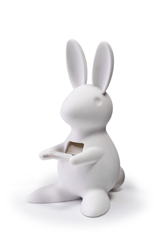 Qualy - Podajnik taśmy Desk Bunny biały
