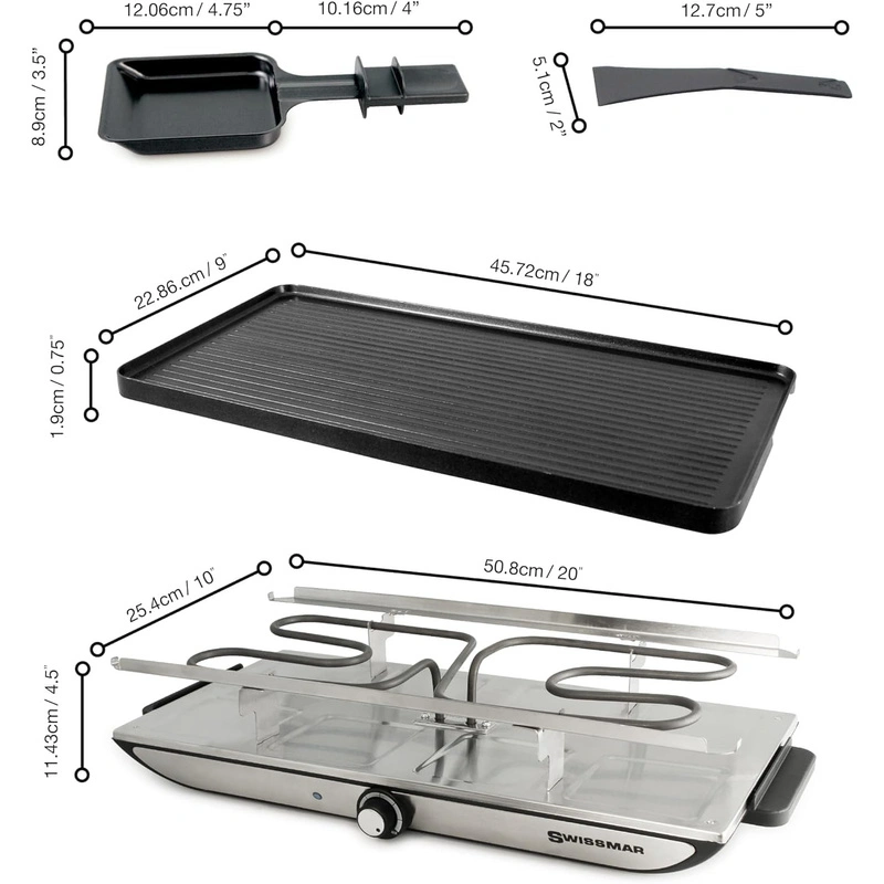 SWISSMAR - SWISSMAR Raclette GENEVA na 8osób, srebrne