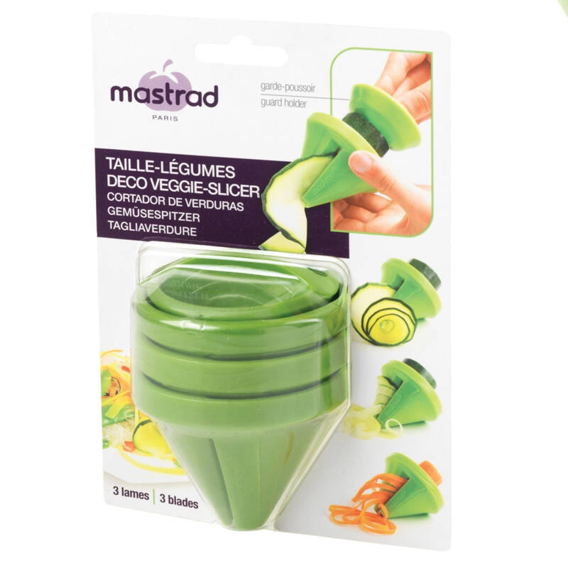 Mastrad - KRAJALNICA DO WARZYW (TEMPERÓWKA) Z 3 OSTRZAMIzielony