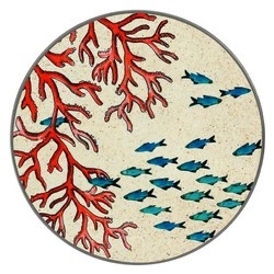 Rose&Tulipani - podstawka okrągła z melaminy 20 cm rafa koralowa Sea Life