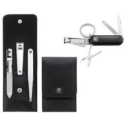 Zwilling - zestaw podróżny - czarne skórzane etui, 4 elementy Classic Inox