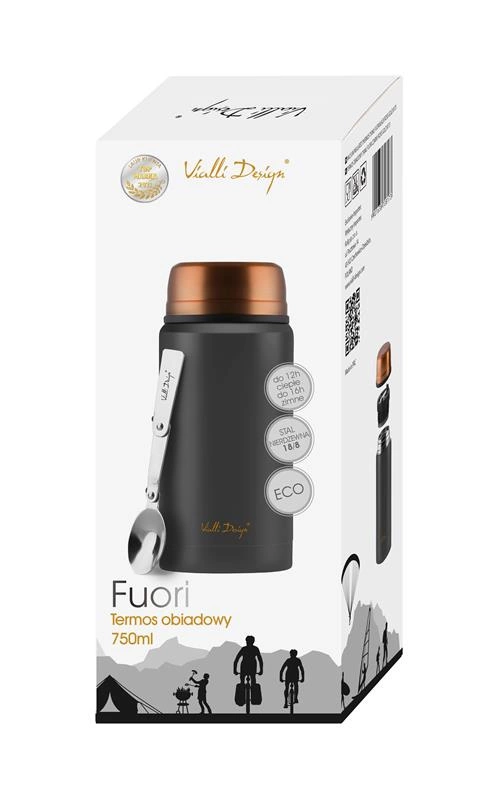 Vialli Design - Termos obiadowy 750ml FUORI czarny Rose Gold