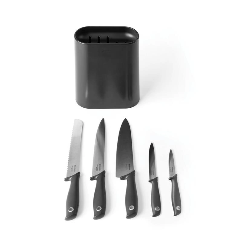 Brabantia - Zestaw 5 noży w bloku Tasty+ Ciemno Szary