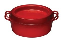 Le Creuset - brytfanna żeliwna emaliowana Signature doufeu owalna 30 cm 5,7 l wiśniowa
