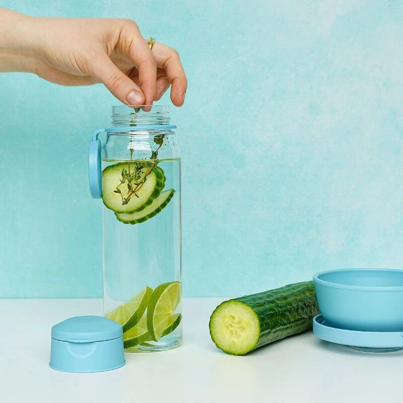 Amuse - butelka na wodę 500ml z uchwytem - błękitna