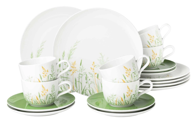 Seltmann - MEADOW GRASSES GREEN Serwis kawowy dla 6 osób