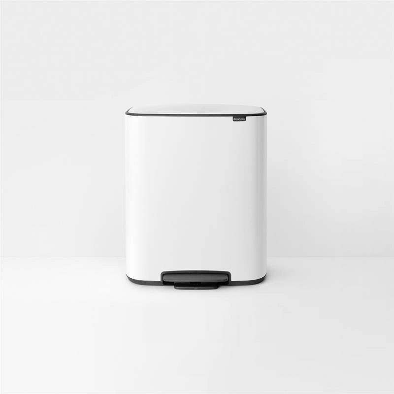 Brabantia - Kosz na śmieci pedałowy Bo 2x30L biały