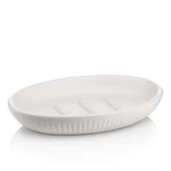 Kela - mydelniczka, ceramika, 13,5 x 9,5 x 2 cm, biała Adele