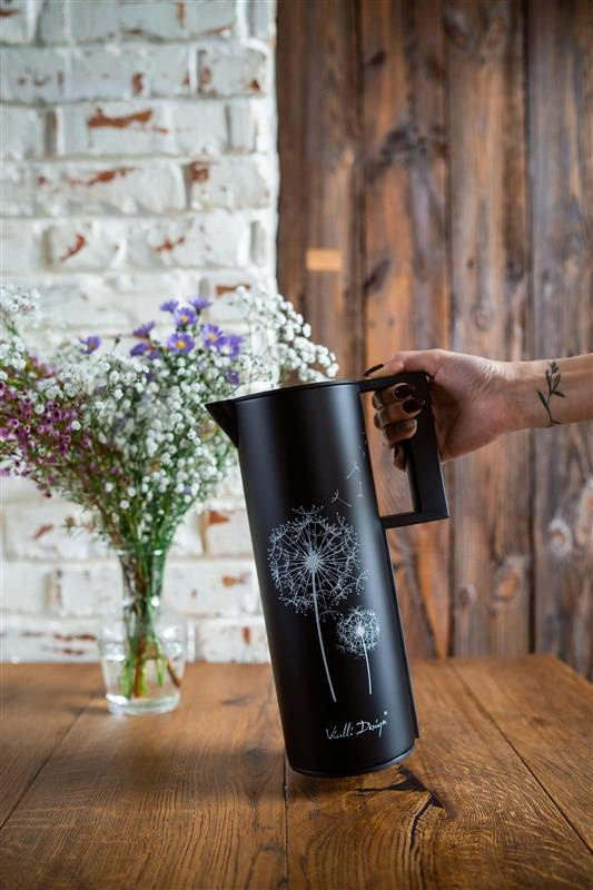 Vialli Design - Termos z wkładem szklanym 1L CORTO czarny